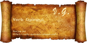 Verb Gyöngyi névjegykártya